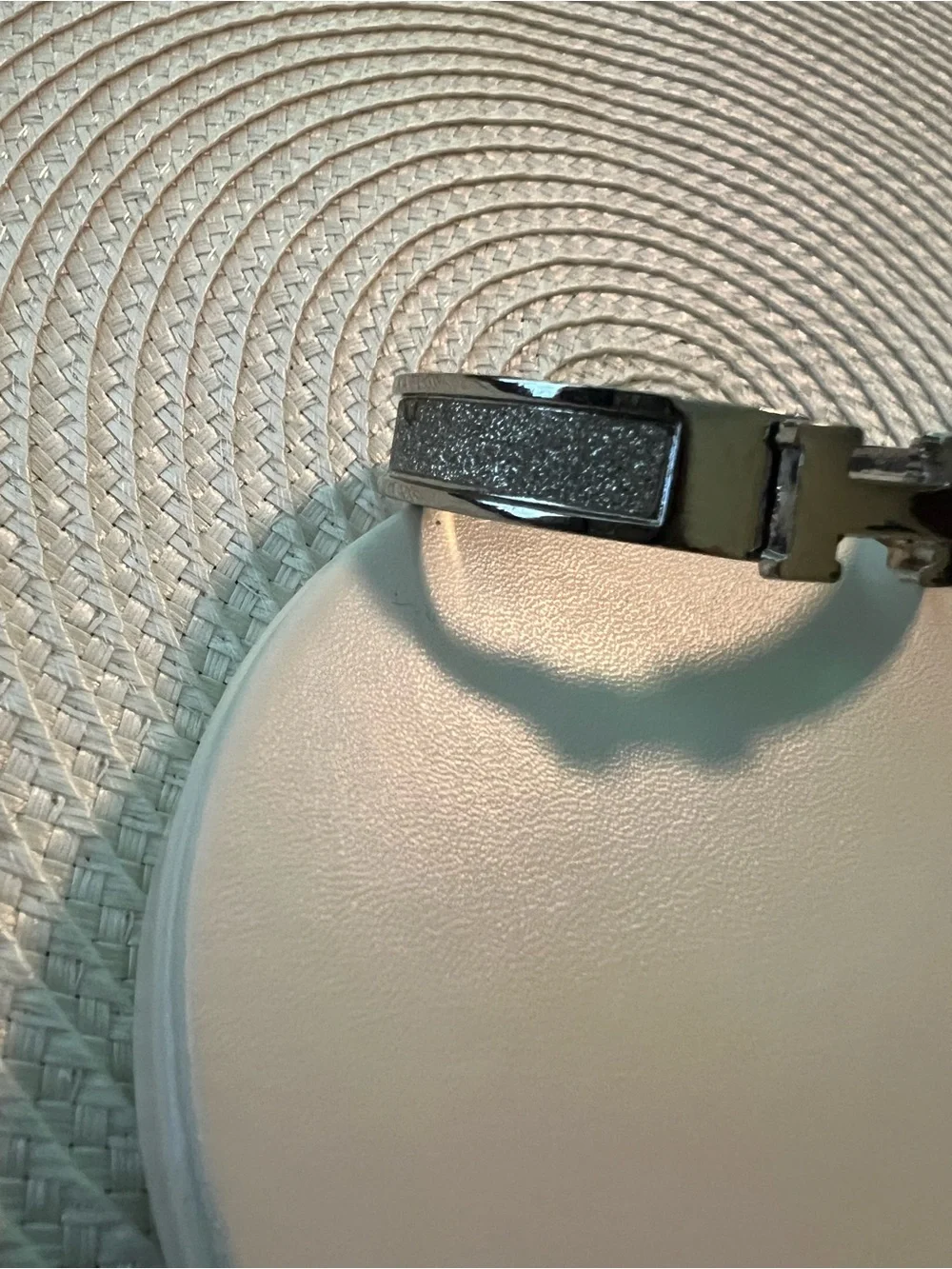 Vintage Silver Sparkly H-shaped Metal Designer Bracelet